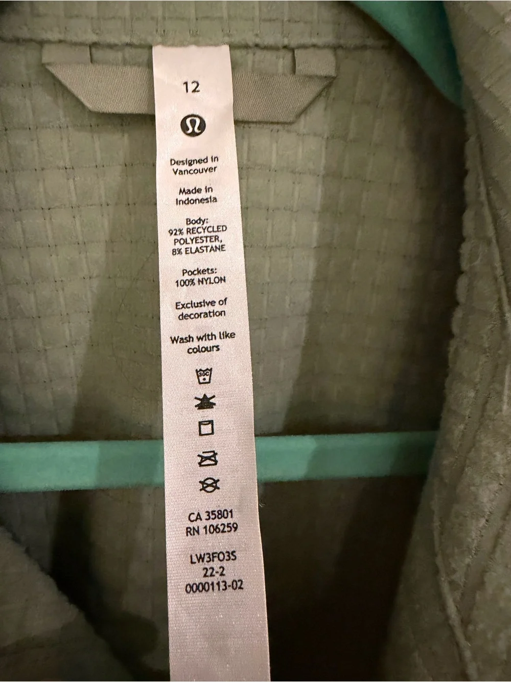 Lululemon NWOT Grid Fleece Hiking Overshirt Laurel Green / Medium Olive